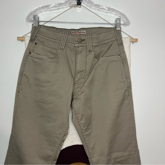 5:11 Tactical Tan Heavy Duty Slim Straight Jeans 28W - Picture 3 of 5